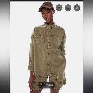 MOTHER piece of work shirt, olive green XS